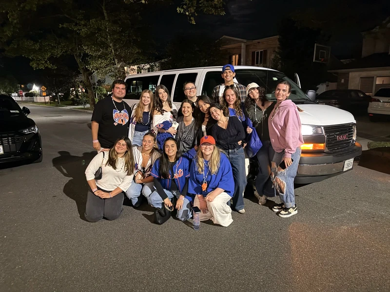 Group heading to Citi Field Mets game with Gary's Airport Service 15-passenger van